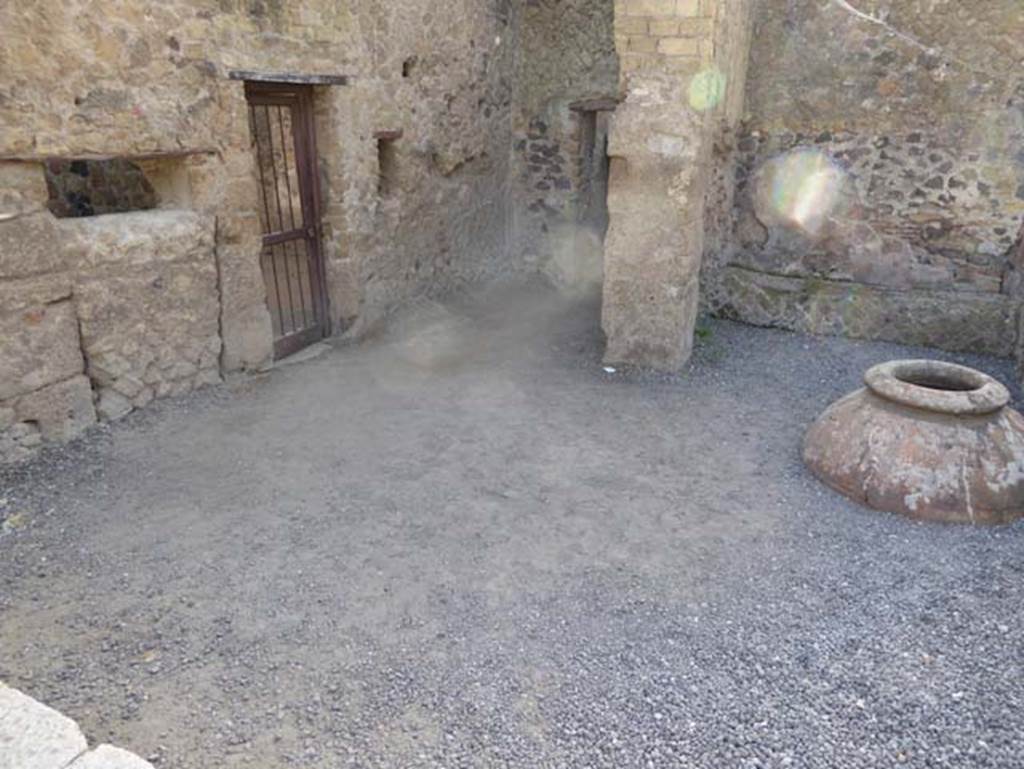 III.6 Herculaneum, October 2014. Looking towards south-east corner of shop room. Photo courtesy of Michael Binns.